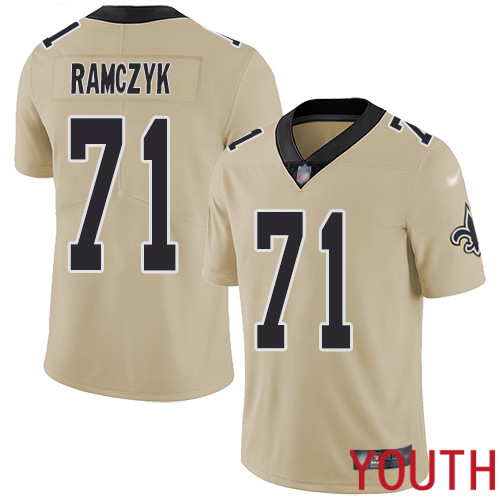 New Orleans Saints Limited Gold Youth Ryan Ramczyk Jersey NFL Football 71 Inverted Legend Jersey
